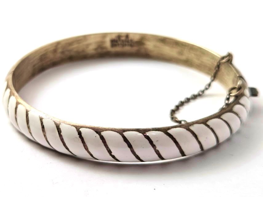 Vintage Enamel Bracelet in Sterling Silver, 1960’s