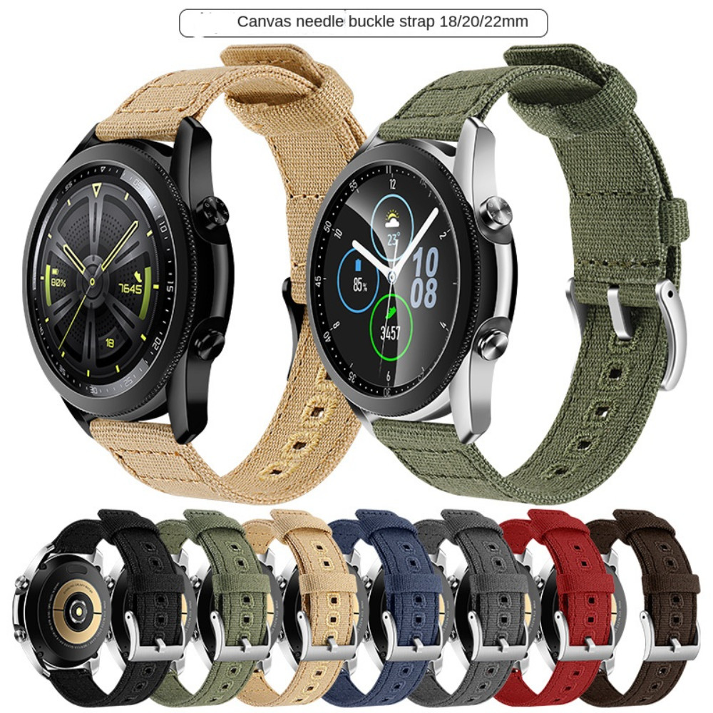 High Quality Woven Canvas Field Sport Quick Release Watch Band Strap18 20 22mm