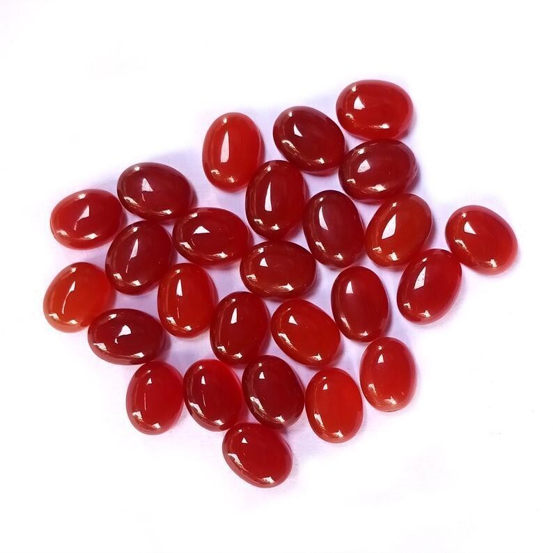 Natural Red Onyx Oval Cabochon, Calibrated Size Loose Gemstone All Size Jewelry.