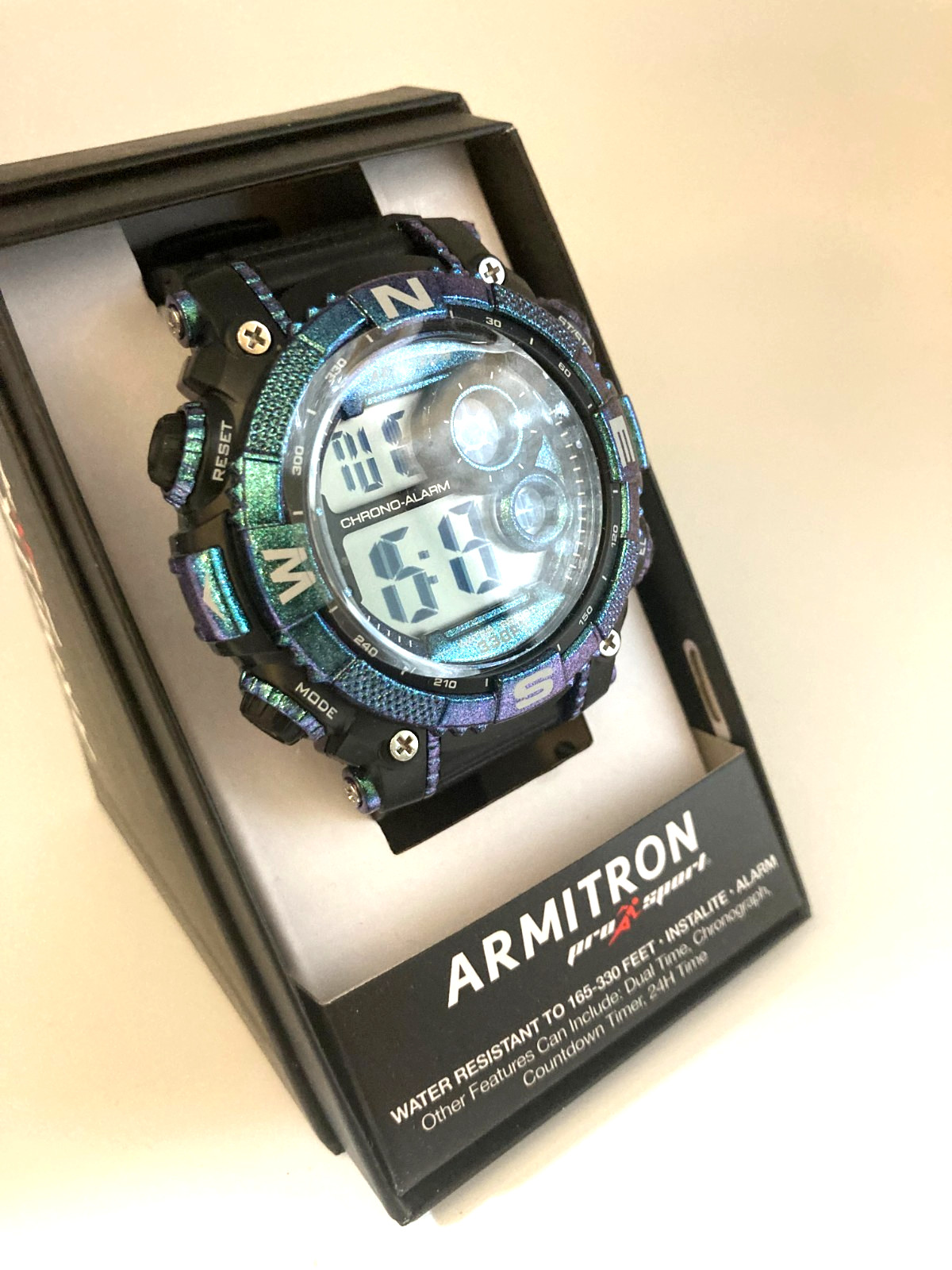 Armitron Sport Men’s Digital Chronograph Resin Strap Watch, 40/8284GXB