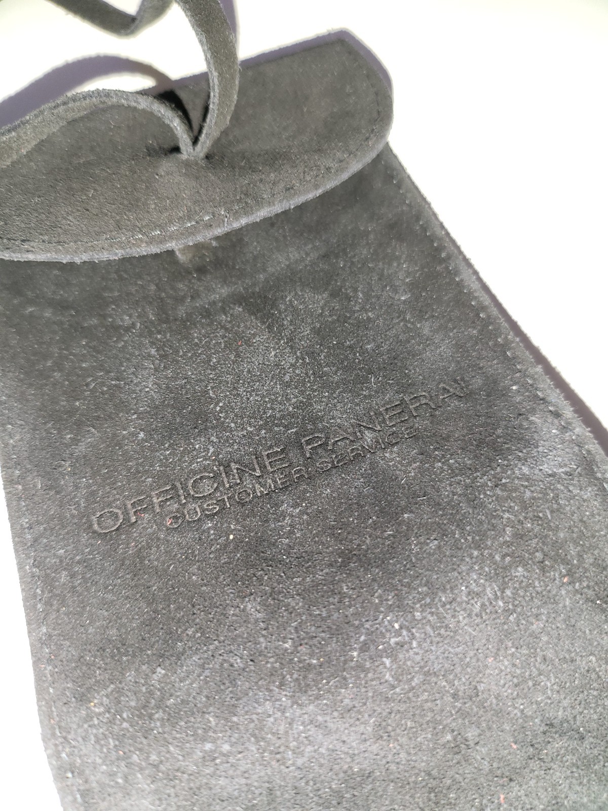 OFFICINE PANERAI Black Alcantara Case ”Customer Service” 90s