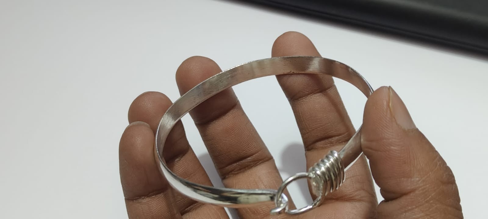 Cuff Bracelet Hook Clasp Bangle 925 Sterling Silver Handmade Bangle Al Size 5 12