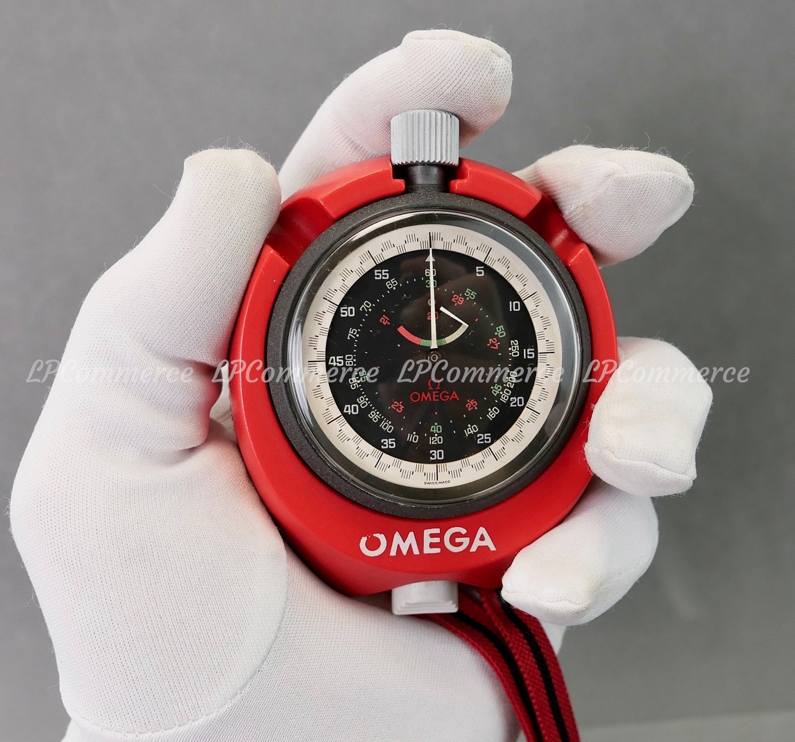 Omega Race Stopwatch Manual Wind Stopwatch Clock 1980 Stand