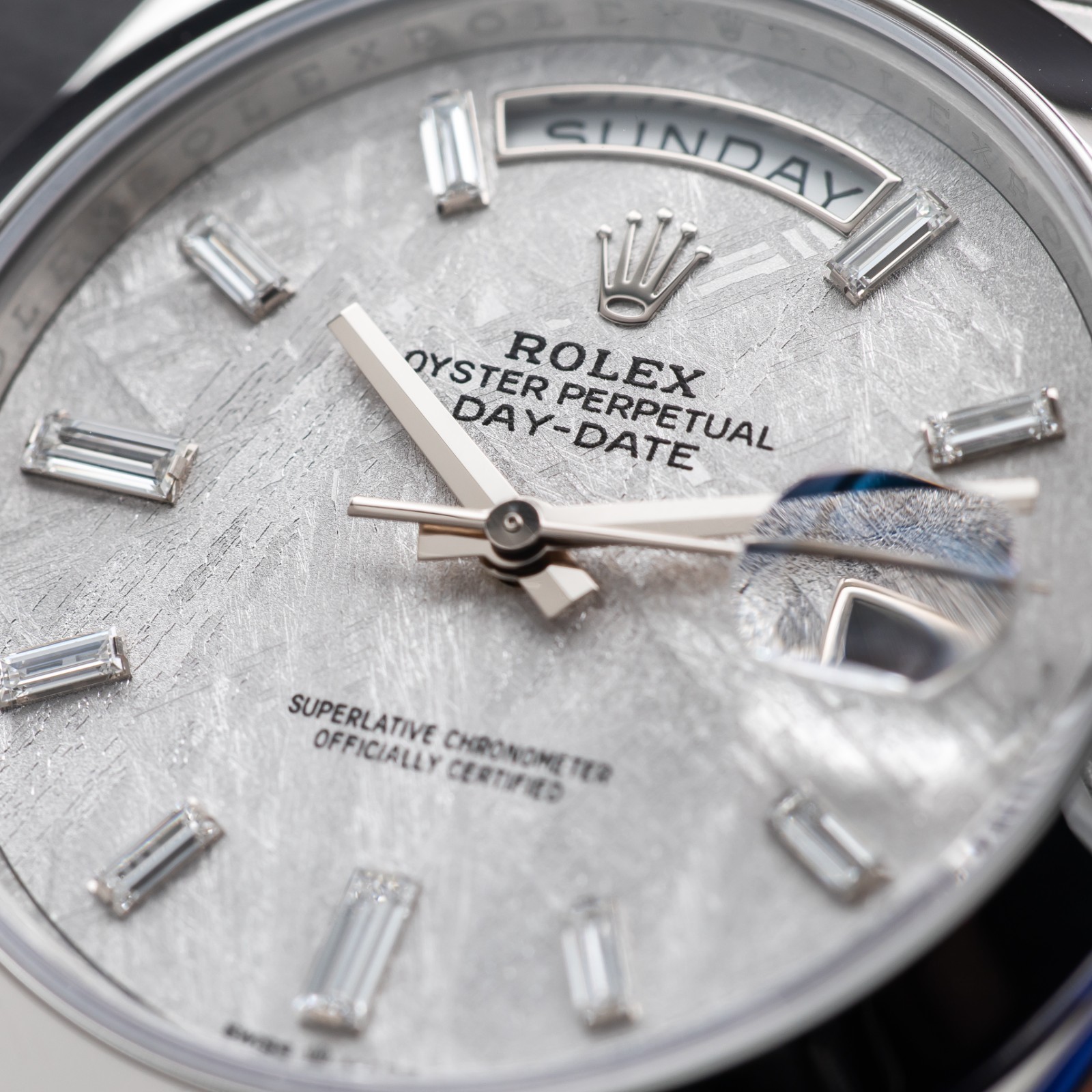 ROLEX Day-Date 40 Platinum President Meteorite Dial 228206