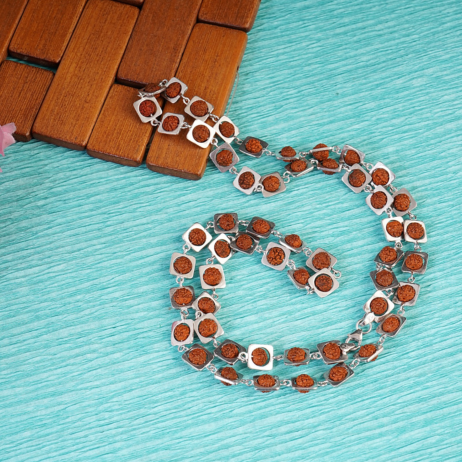 925 Solid Silver fancy Rudraksha Mala Used for Jaap or Wear Handmade Mala