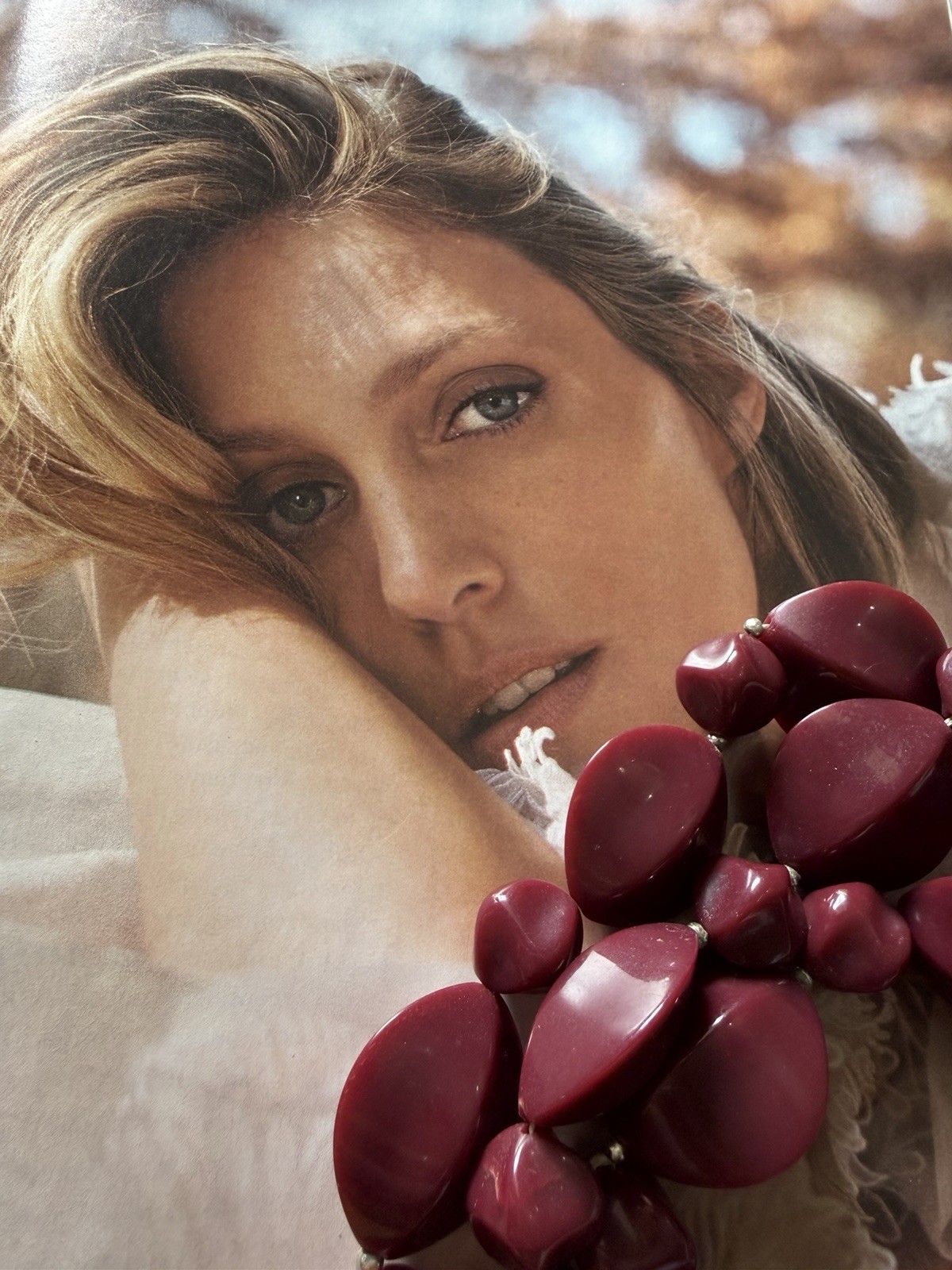 Statement Chunky Burgundy / Berry-red Necklace