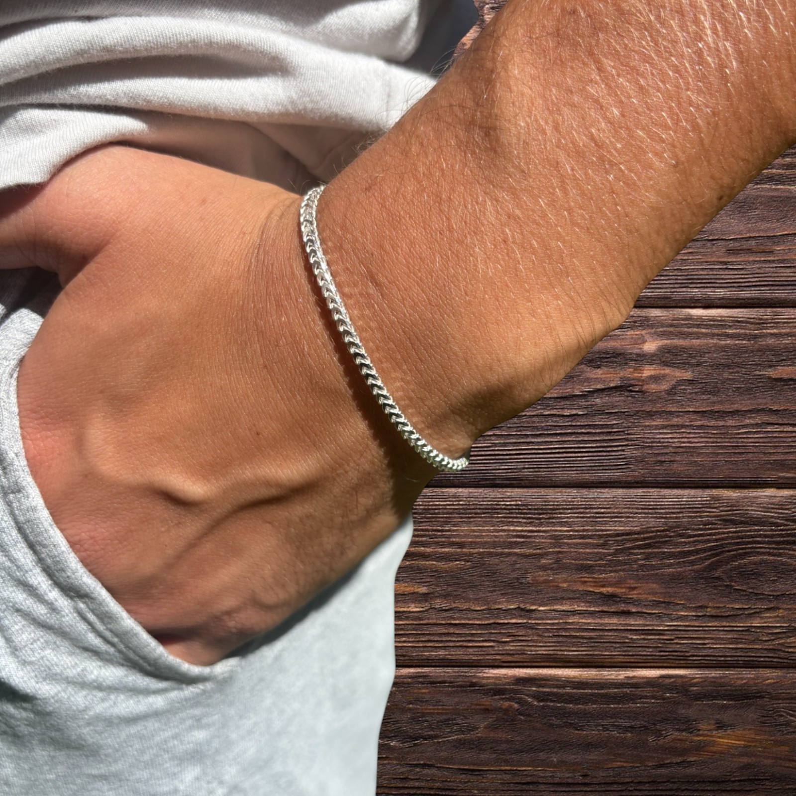 2.5mm Franco Link Bracelet – Real Solid 925 Sterling Silver Or 14k Gold Vermeil