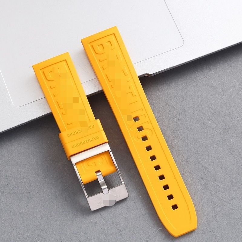 22 24mm rubber strap silicone suitable for Breitling Avenger orange blue