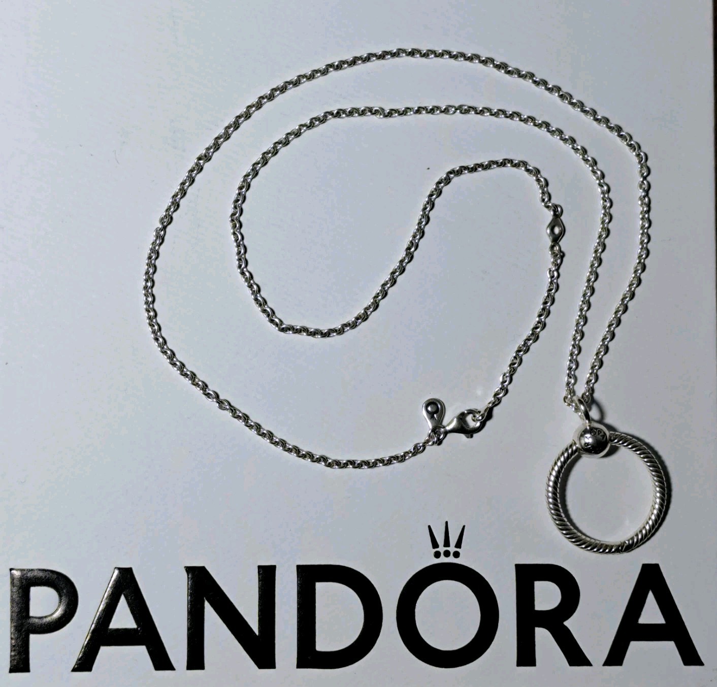 Pandora moments small O Pendant with 60cm Chain – 925 Silver New unused