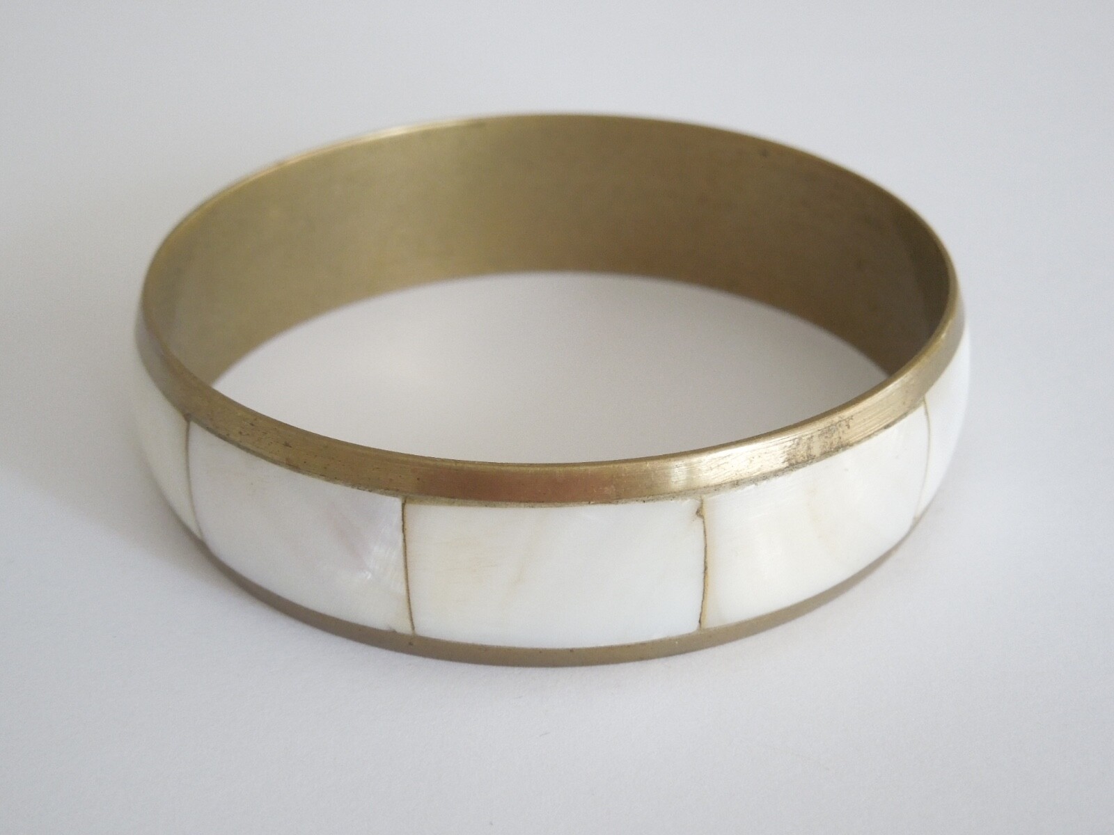 Bracelet Brass Mother Of Pearl 32.1 G/Ø 6.6 Cm/B:1.7 Cm