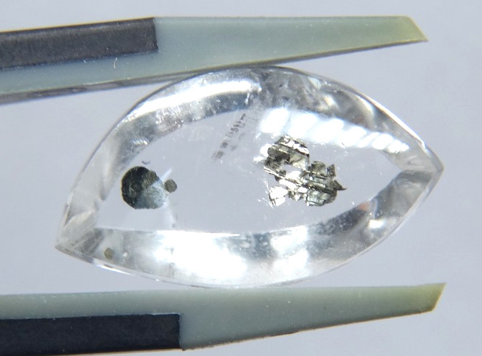 IP26 Pyrite Marcasite in quartz 5.20ct 15x8x4mm free form inclusions in Quartz