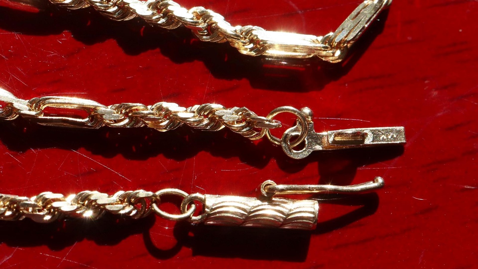 14k yellow gold necklace 20.0″ Figarope chain vintage 7.90gr N3637 Fortunoff