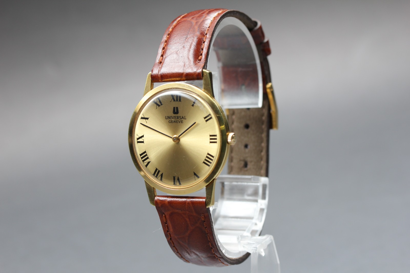 VINTAGE 1970s Universal Geneve 542101 Gold Roman Round 31mm Manual Men Watch JP