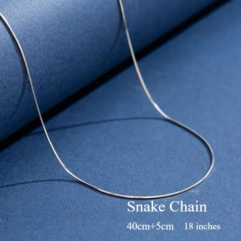 925 Sterling Silver Necklace 1.1mm Rolo Water Wave Chain 40-60cm Women Jewelry