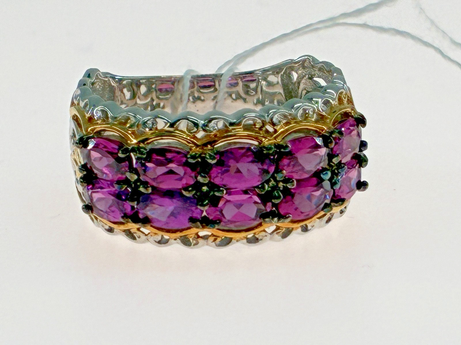 Michael Valitutti Gems en Vogue Color Change Garnet Gold Silver Palladium Ring 8