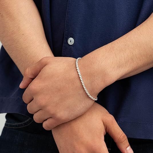 Unisex Women’s 925 Sterling Silver Bracelet Size 8 Inches 4MM lobster Xmas Gifts