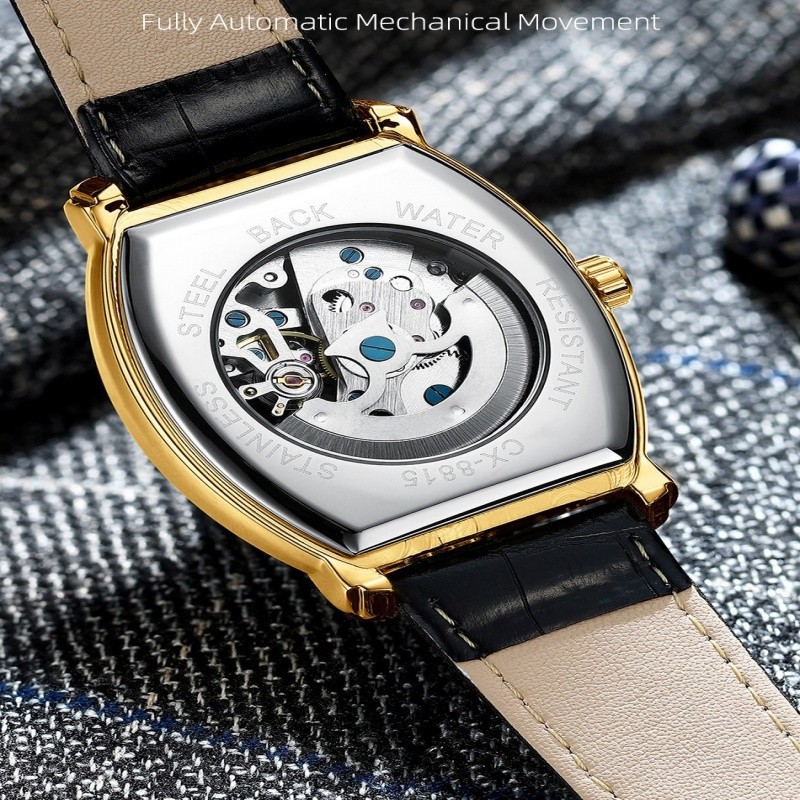 Men’s Automatic Mechanical Watch Classic business Self-winding Barrel-shap Gift