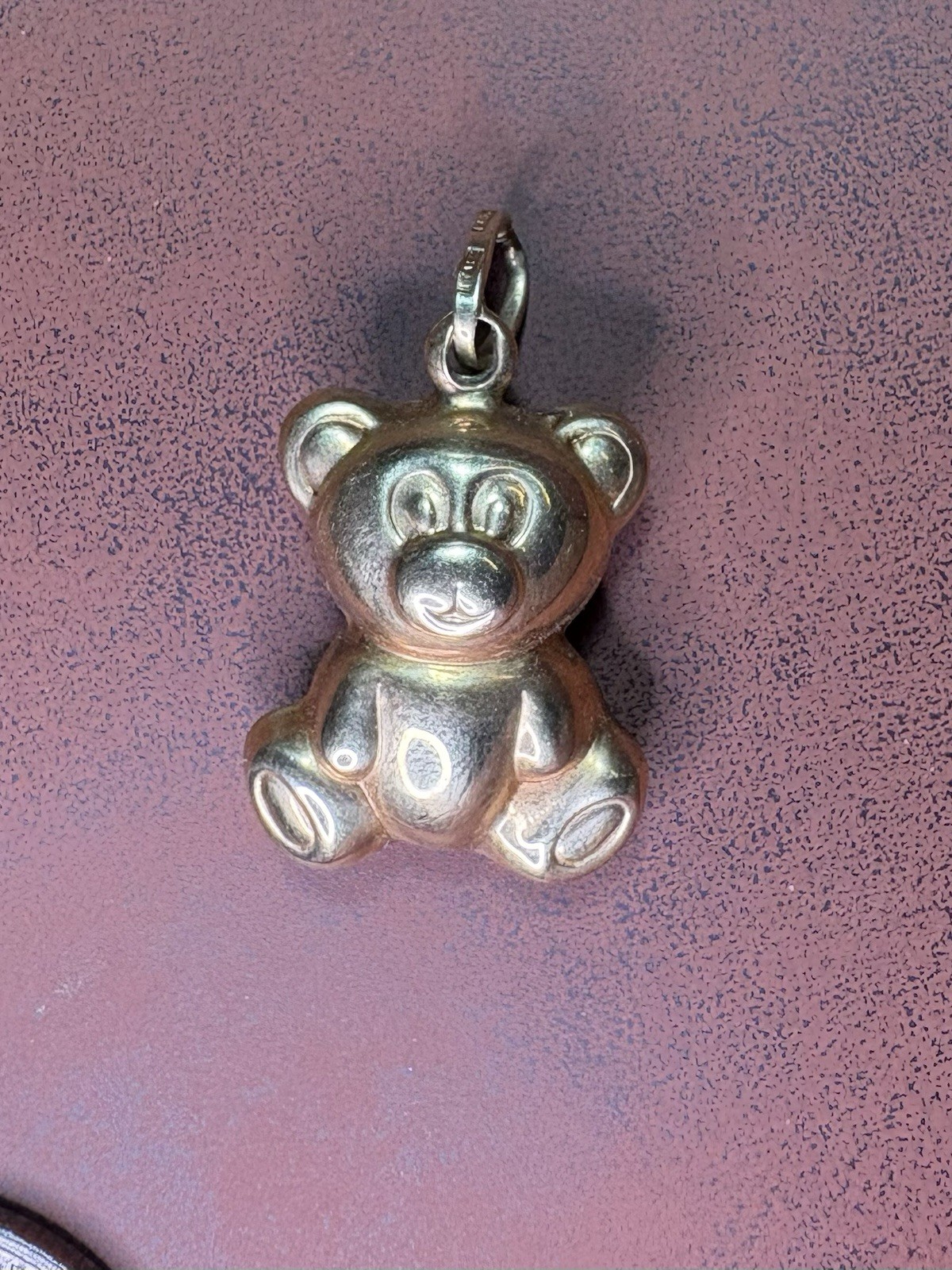 14k Yellow Gold 3D Teddy Bear Italy Large Puffy 2.50G Pendant Charm 25mm 585
