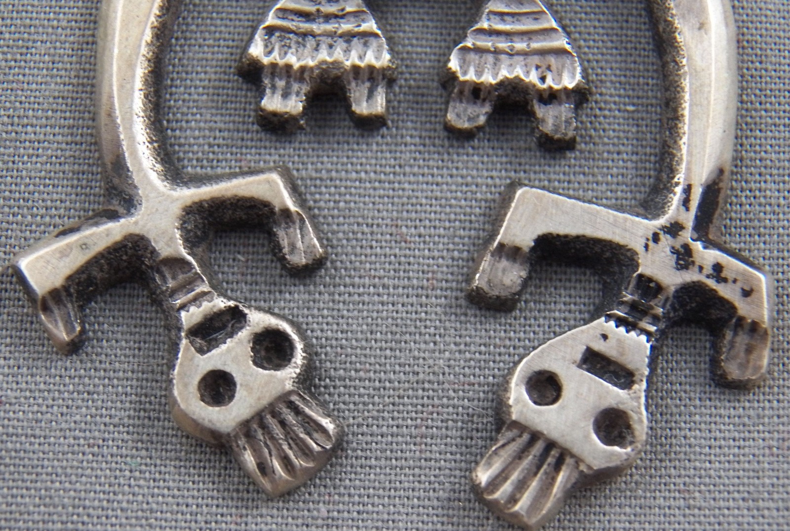 Small Vintage Signed Navajo Double Yei Naja, Sterling & Turquoise, Unique!!