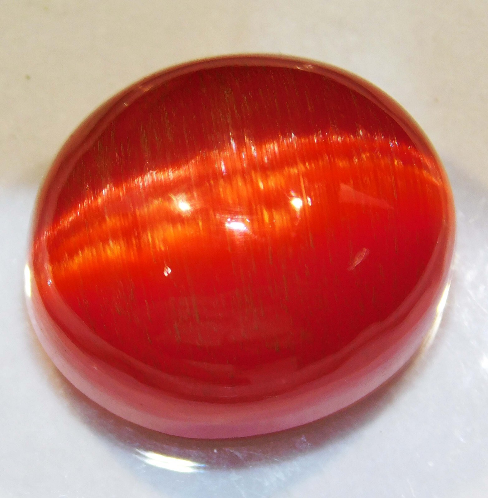 109.75 Cts Natural Chrysoberyl Orange Cats Eye Cabochon Loose Gemst