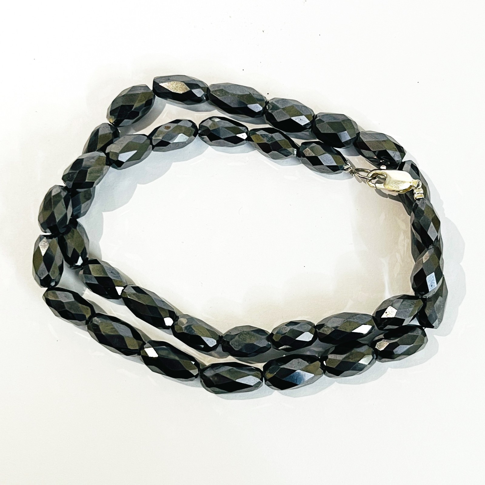 BLACK DIAMOND NECKLACE 18″ INCHES CYLINDER SHAPE AAA CERTIFIED ! FANCY NECKLACE