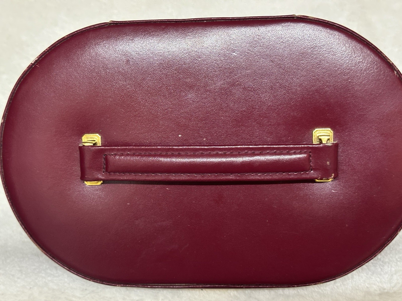 Burnt Red Faux Leather Jewelry Box w/ Velvet Lining &Multiple Compartments