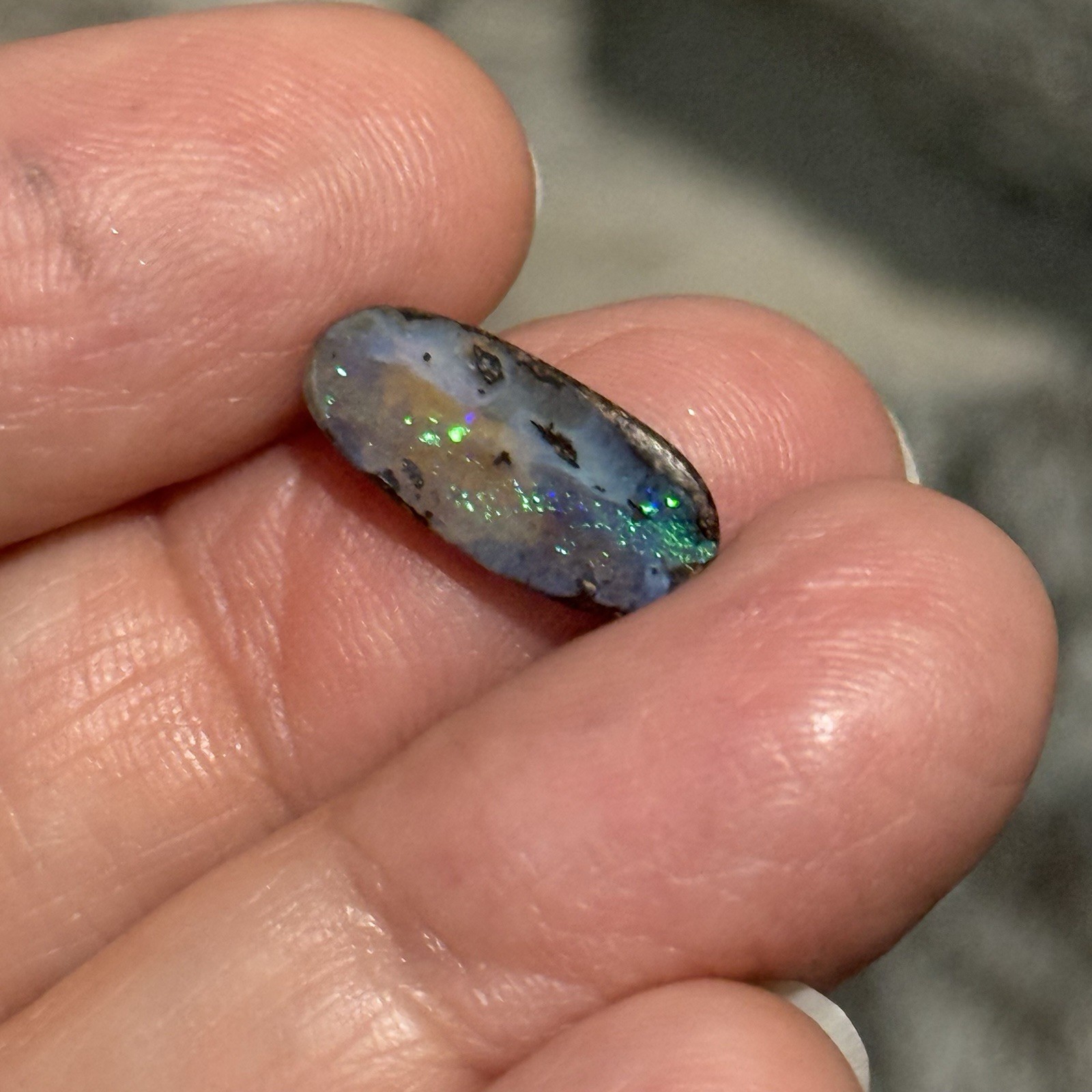 3.25ct 16x7x3mm Sparkly Natural Boulder Australian Opal Oval Cabochon Gem