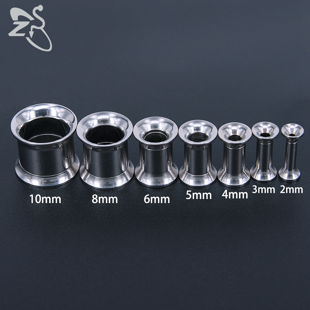 1 Pair 2-20mm Stainless Steel Ear Tapers 3 in 1 Double Flared Ear Plug Tunnels