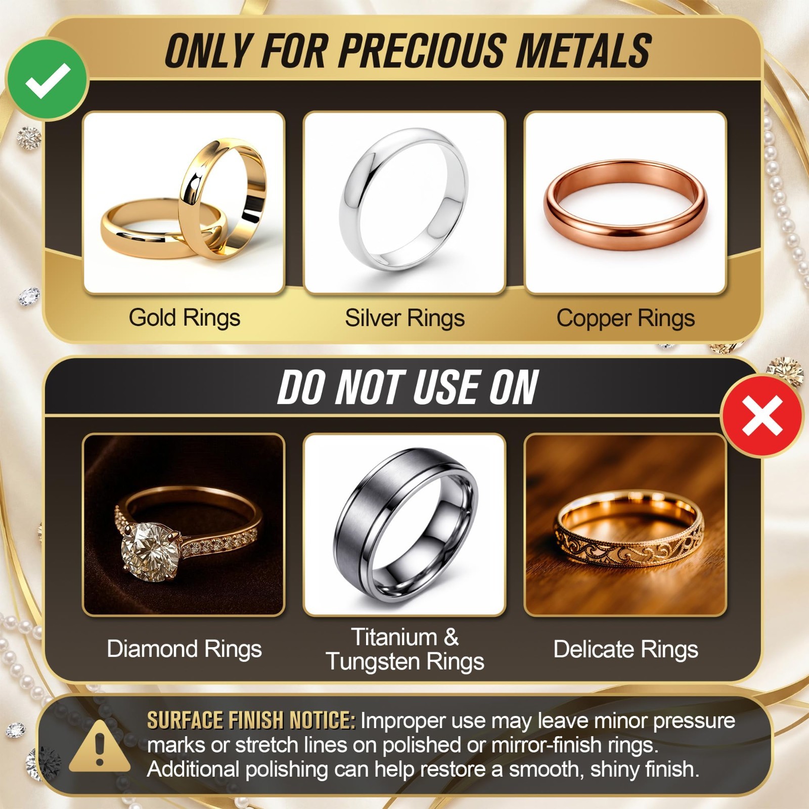 Ring Expander Tool Kit with Rubber Mallet | Jewelry Resizing for Gold, Silver &