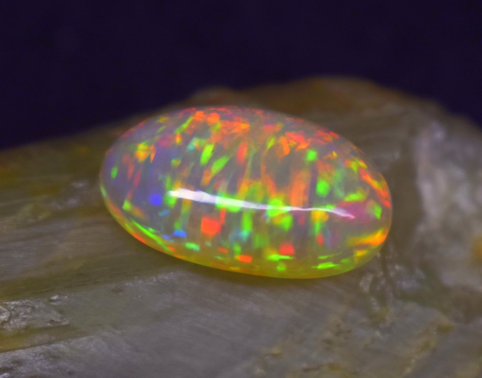 9.2 CT Ethiopian Opal Galaxy Fire Crystal Oval Loose Cabochon Gemstone Pendant