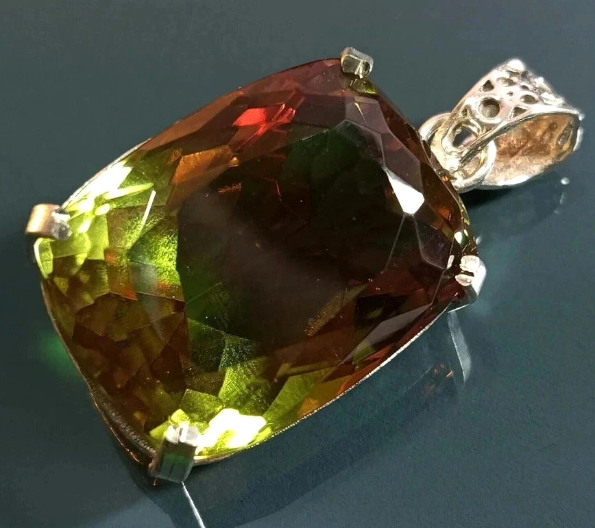 50 Ct+ Natural Zultanite 7 Color Pendant 925 Silver Loose Certified Gemstone