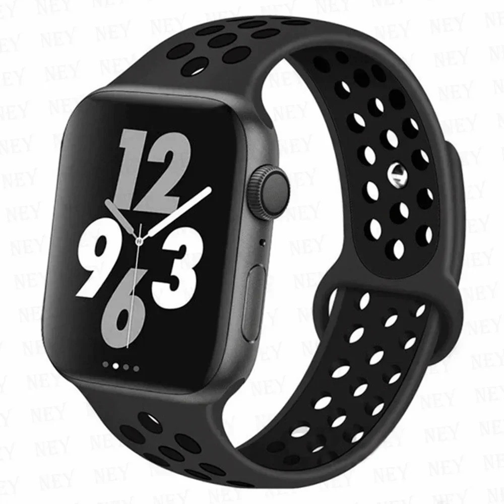 Silicone Sport Strap Band for Apple Watch Series 9 8 7 6 5 4 3 2 1 SE