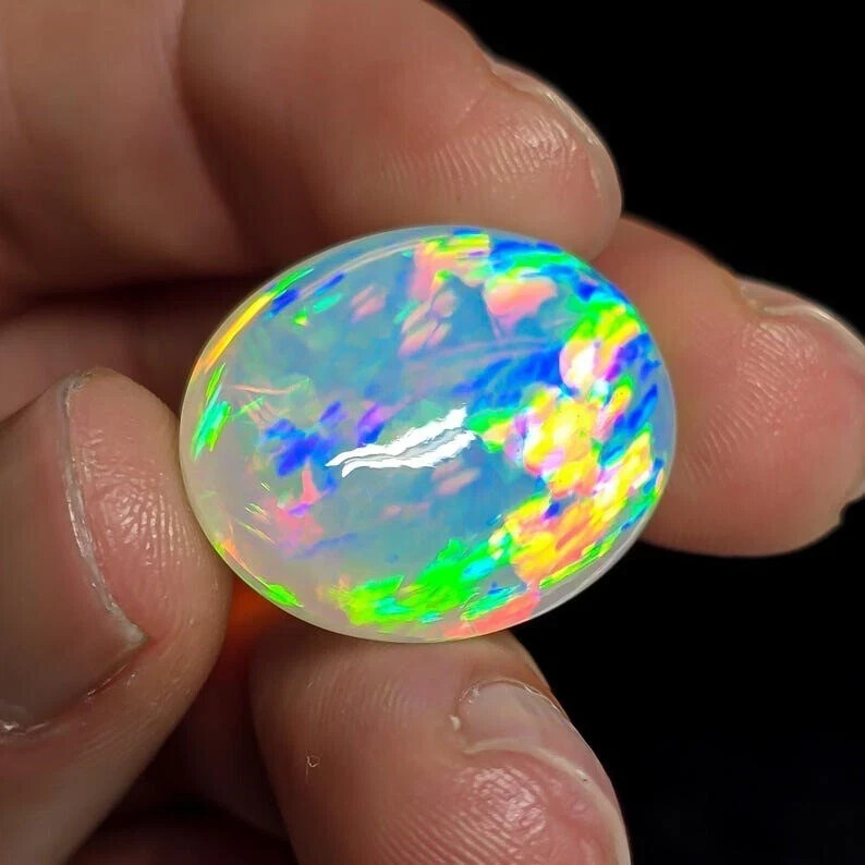 Natural Multicolor Fire Opal Oval Cabochon 4.55 Ct AAA+ Australian Gemstone