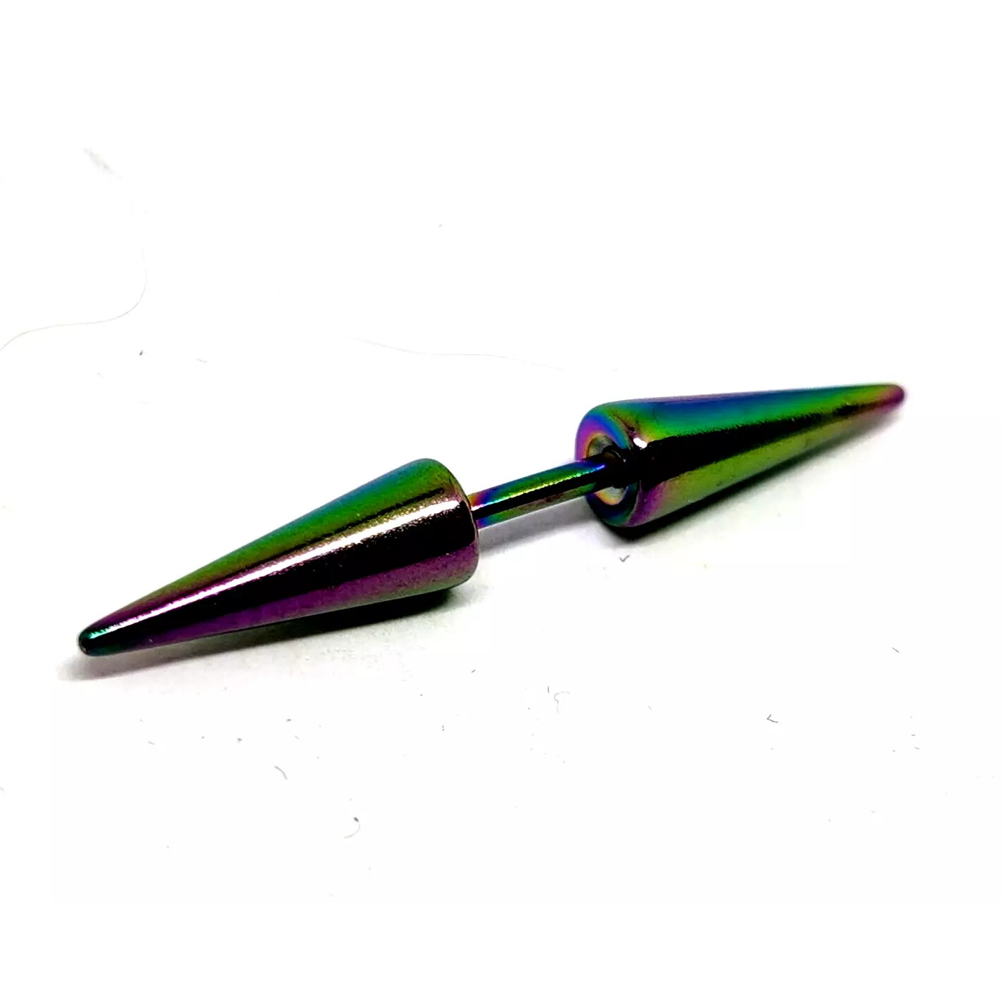 Spike Stud Barbell 18 Gauge (1mm) Rainbow Septum Piercing Earring Body Jewellery