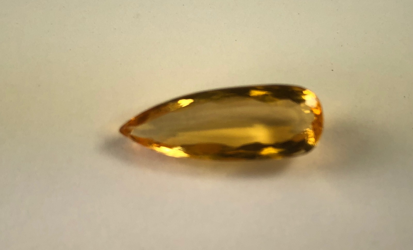 Imperial Topaz 7.43 Ct Clarity IF Pear Cut Natural Golden Brazil I051