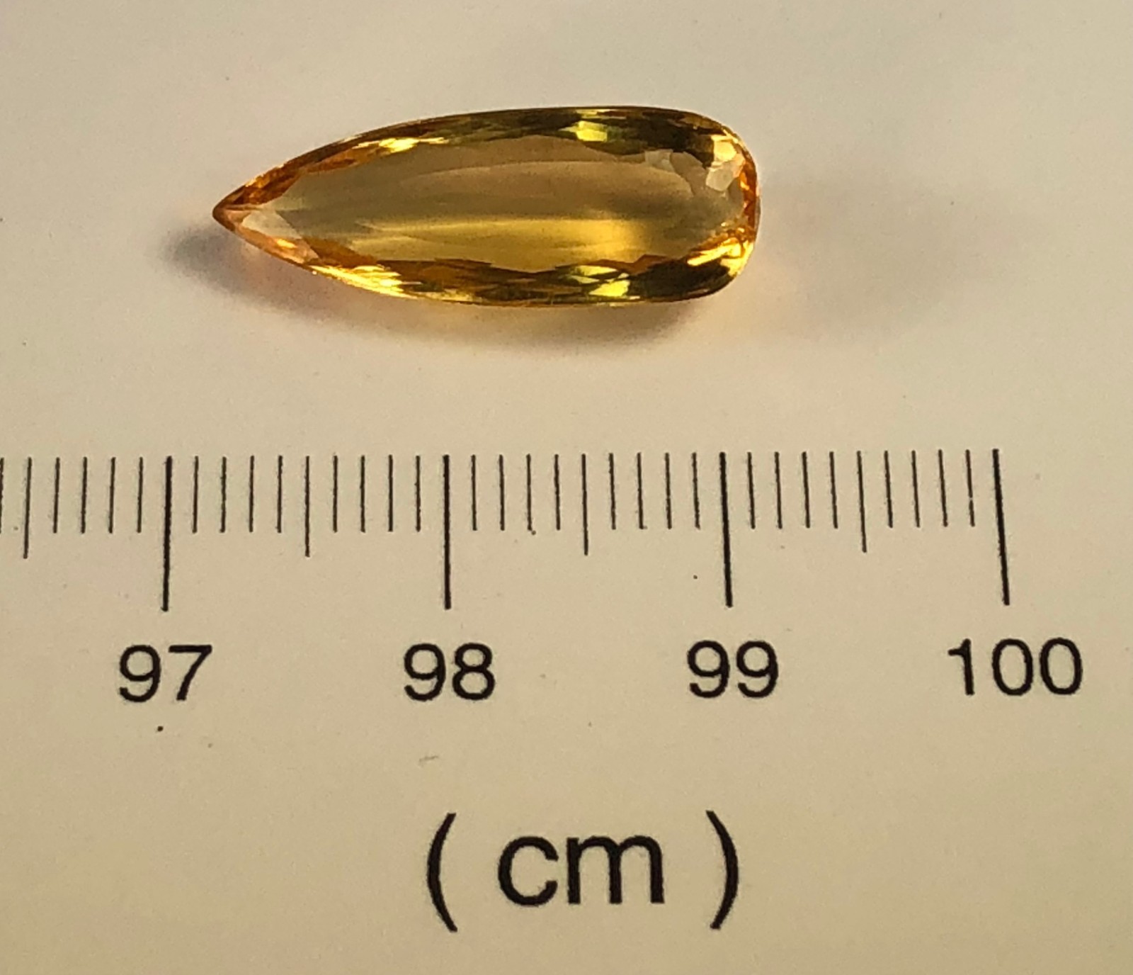 Imperial Topaz 7.43 Ct Clarity IF Pear Cut Natural Golden Brazil I051