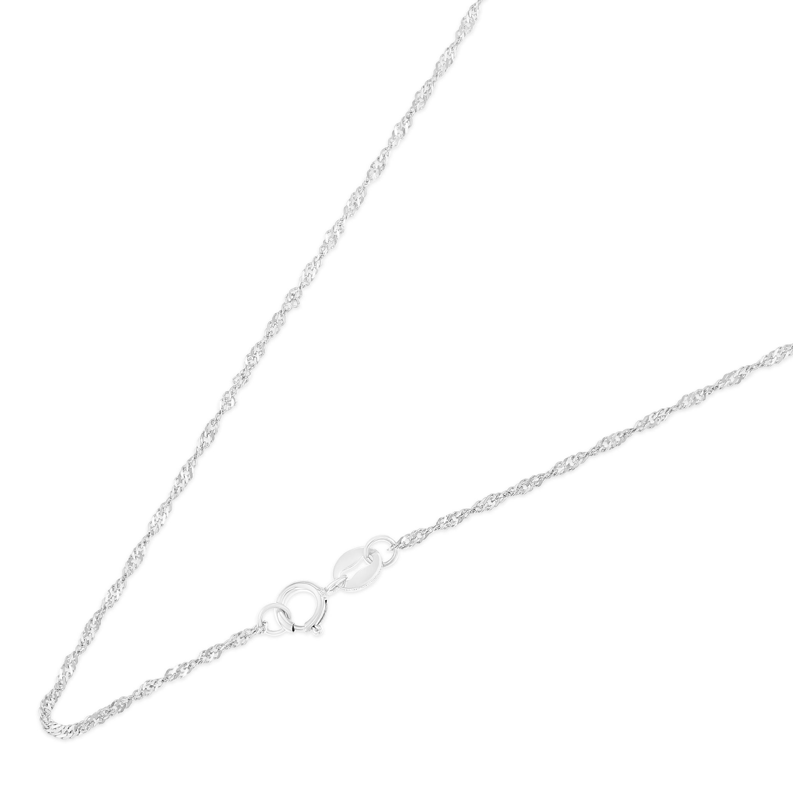 14K Gold 1.2mm Singapore Chain Necklace with Spring Ring Clasp
