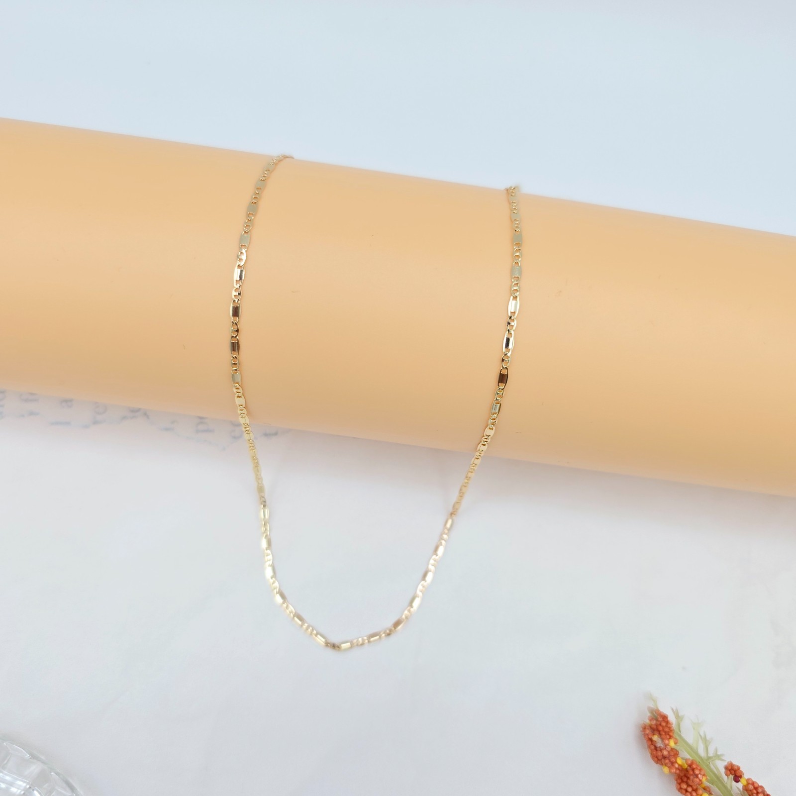 45cm / 17.7 Inch Shine, XPNL0023 Rose Gold Dainty Box Link Chain Necklace