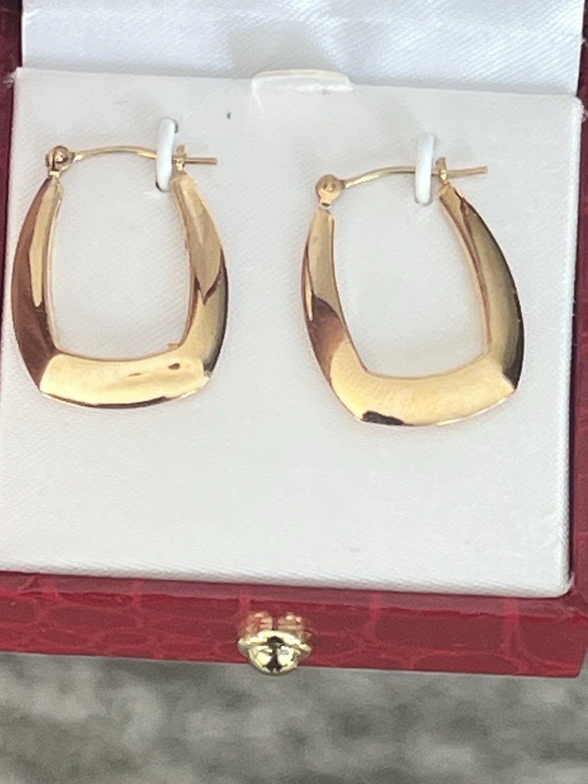 14K Gold Jacmel JCM Bolivia Hoop Style Drop Earrings AS IS