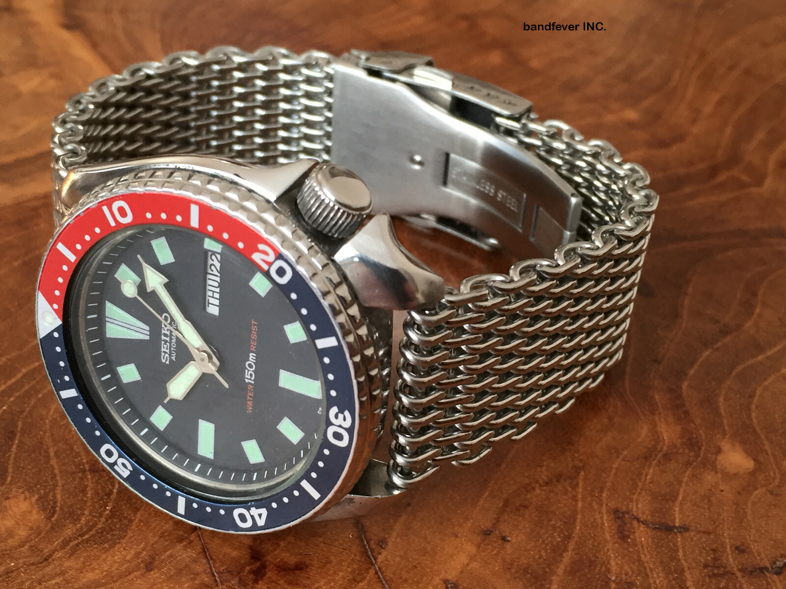 CLEARANCE 22mm ALL Brushed Shark Stainless Steel Mesh Watch Band W/ Solid Buckle