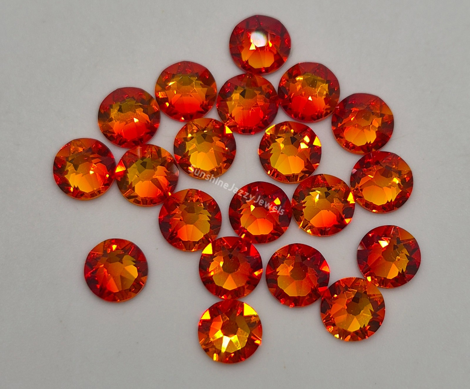 12pc Swarovski Crystal Fire Opal ss30/ 6mm Flat Back Round Rhinestone 2088
