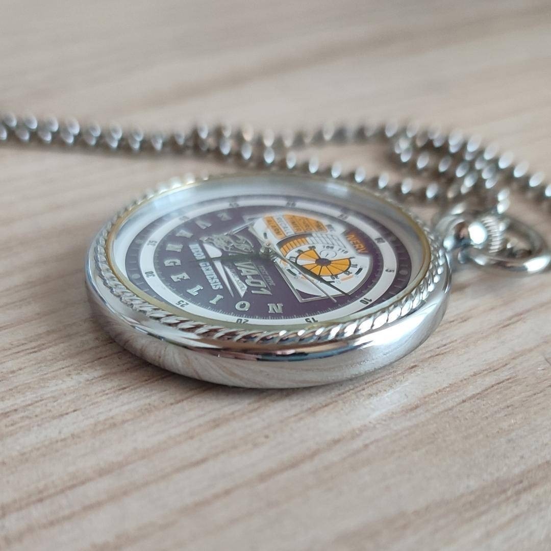 Evangelion EVA Pocket Watch Shinji 1996 Japan Made Used Good Working