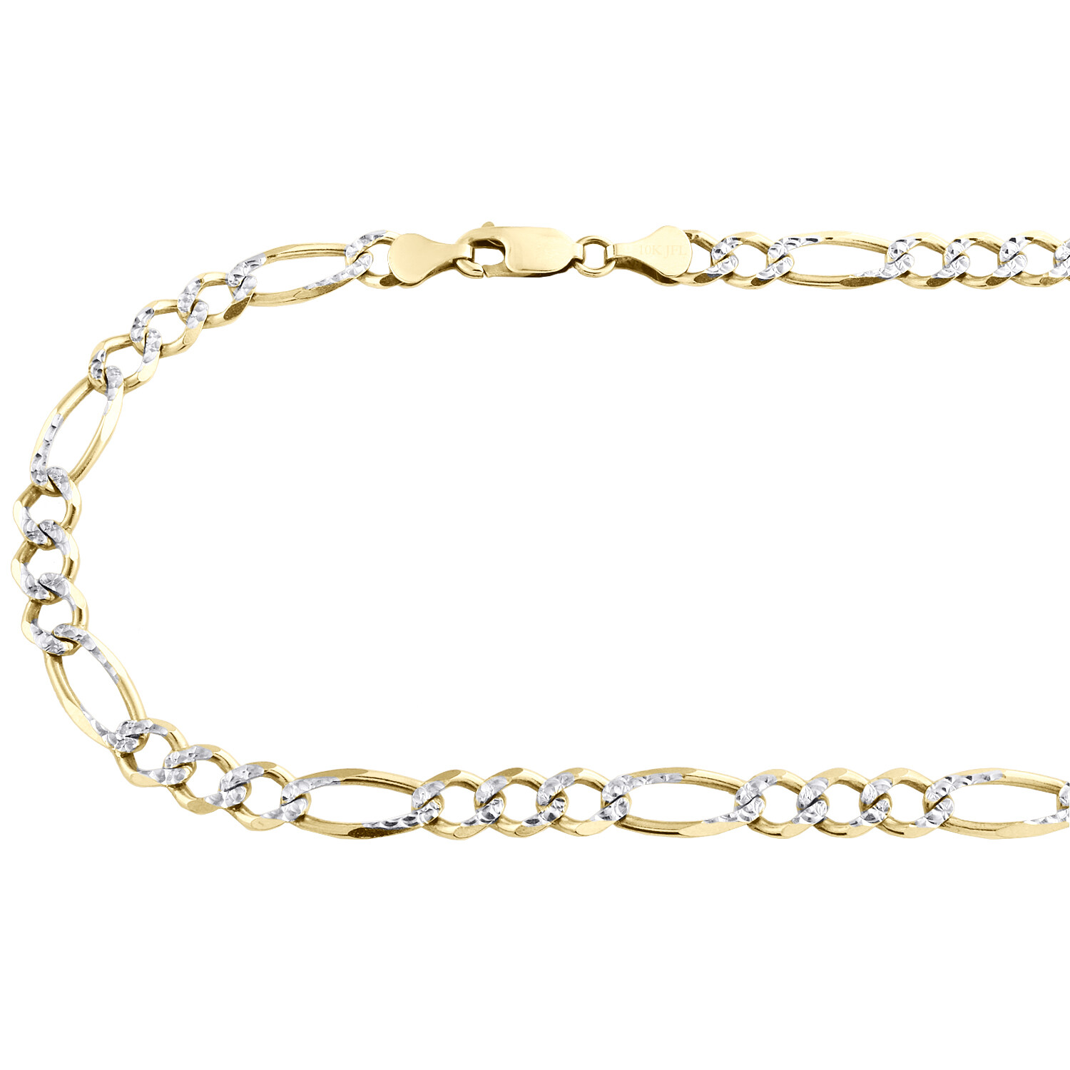 10K Yellow Gold Solid Diamond Cut Figaro Chain 6.50mm Necklace 16 – 30 Inches