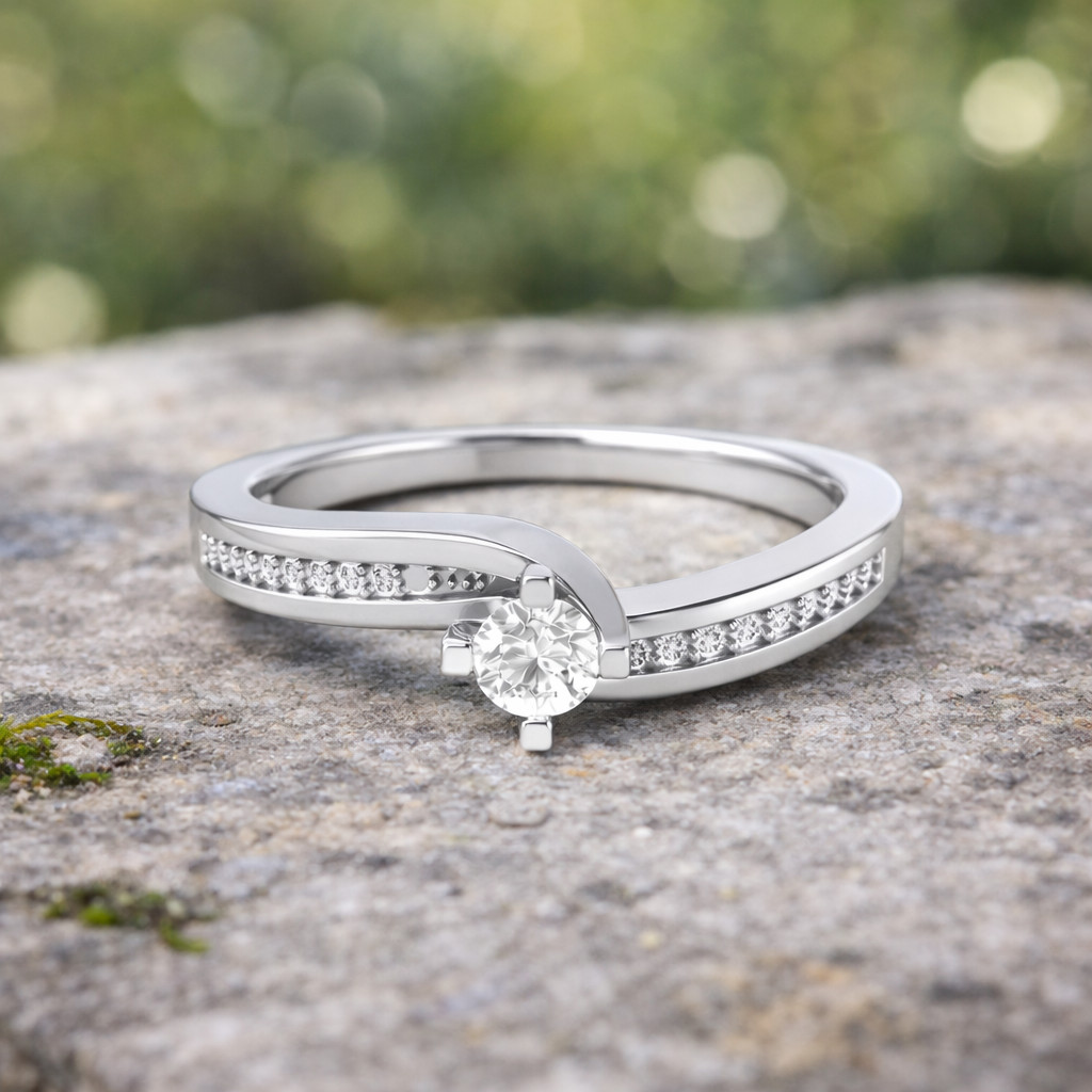 1.60 Ct Round Cut Natural Diamond Wedding Ring 14K White Gold Size 8
