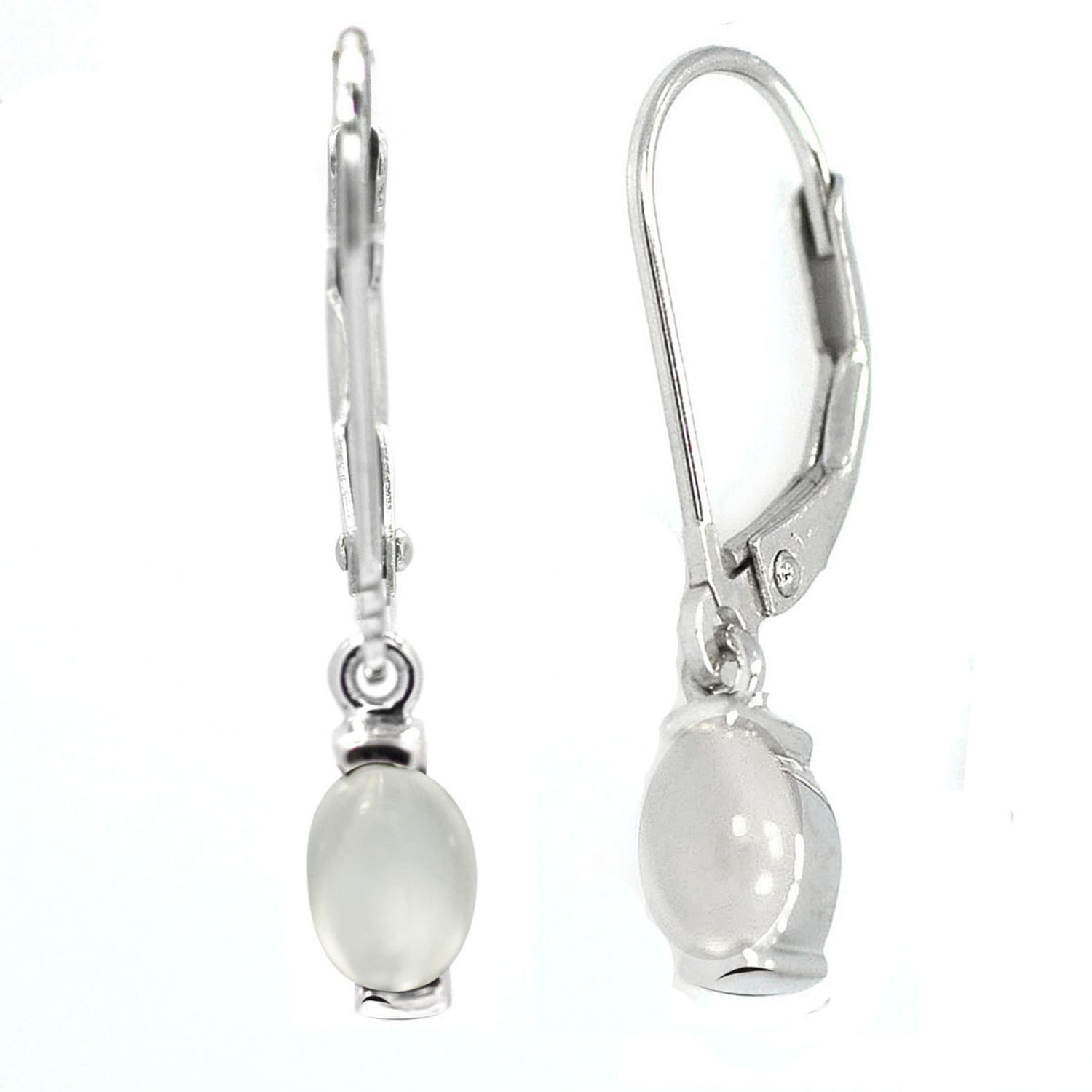 De Buman 1.1ctw Moonstone Sterling Silver Leverback Attractive Dangle Earrings
