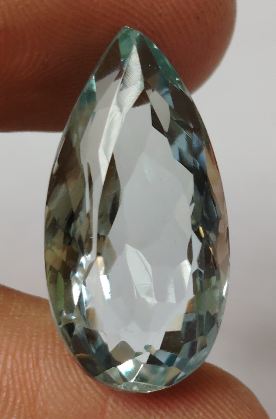 AAA+ Large Aquamarine Crystal 21.25 Ct. Pear Cut Loose Gemstone Gift for Women