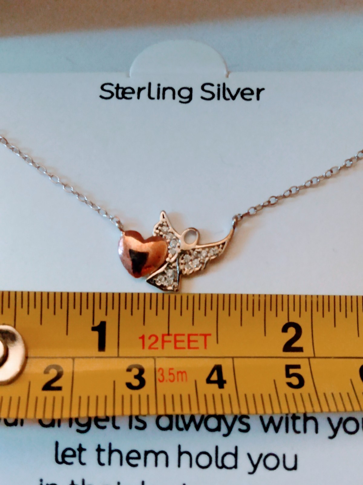 Close At Heart “Angel with Heart” Silver Sterling 16+2″ Necklace New In Box