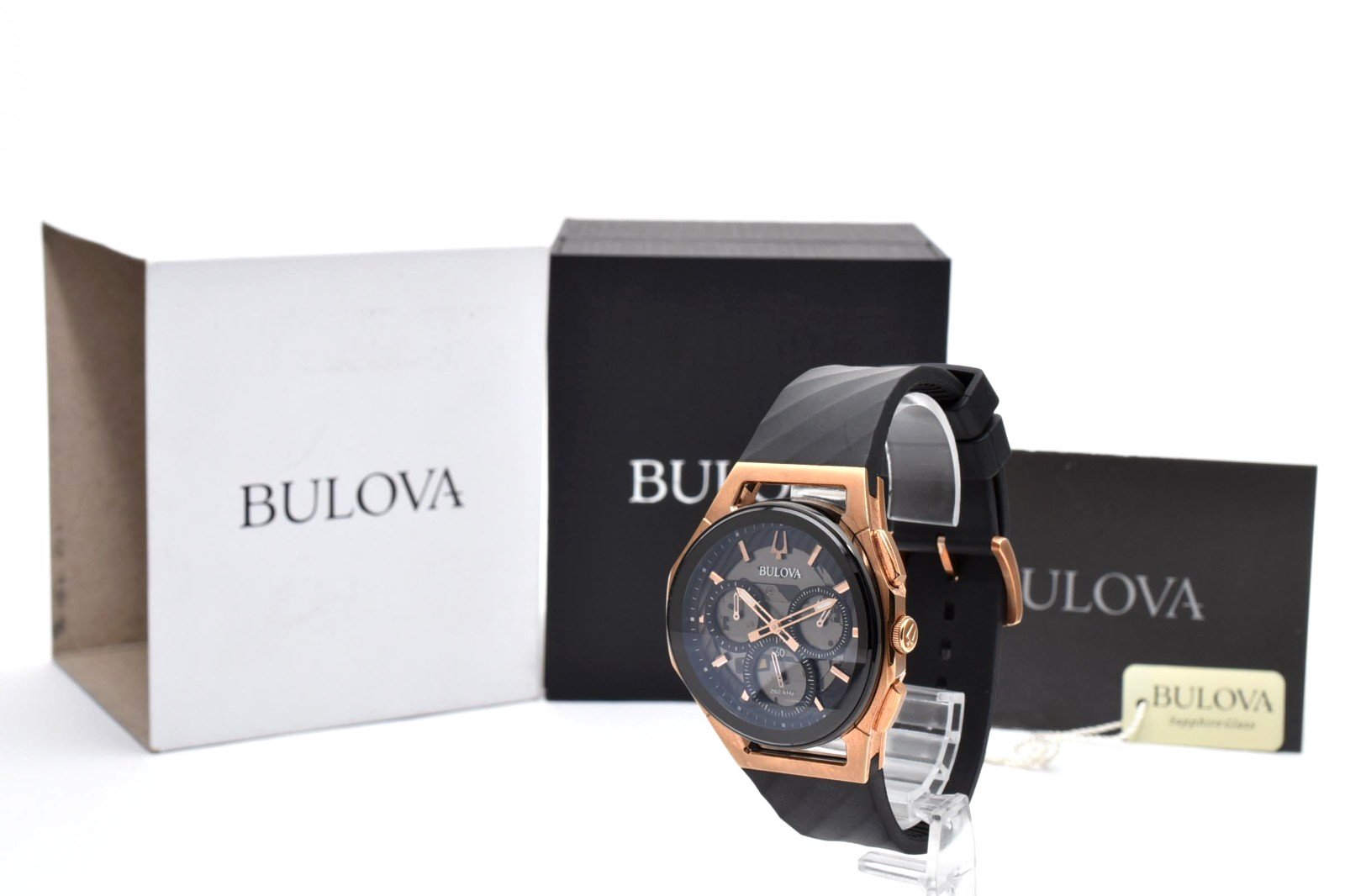 BULOVA 98A185 CURV analog quartz black gold with box men’s wristwatch
