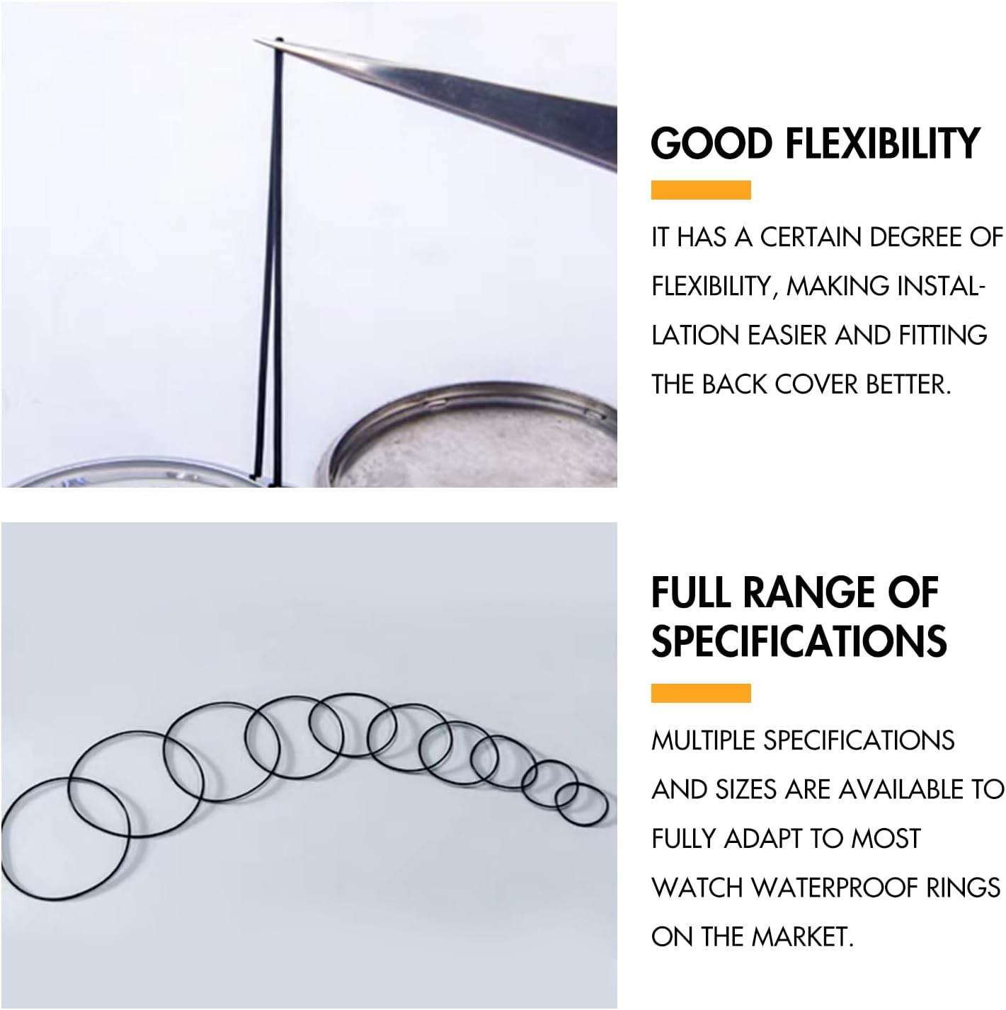 180 Pcs O Ring Watch Gasket Kit, 18 Sizes Rubber Seal O Rings 16–30Mm, Waterproo