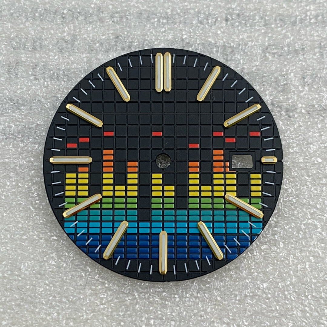 31.8mm NH35 Dial Music Symbol Dial Green Luminous Fits Nh35 Movement watch dial
